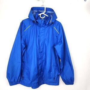 Core 365 By North End Blue Hooded Windbreaker Rain Jacket Waist Length Mens L